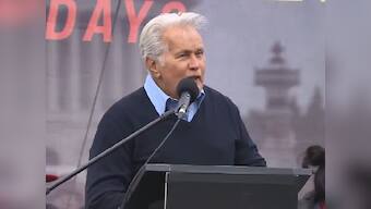 Watch: Martin Sheen quotes Rabindranath Tagore's 'Where The Mind Is Without Fear' in speech at climate change protest