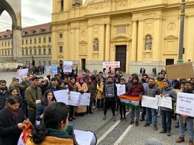 Indian diaspora protests CAA-NRC in Munich; demonstration part of fresh round of agitations across Europe this month Indian diaspora protests CAA-NRC in Munich; demonstration part of fresh round of agitations across Europe this month