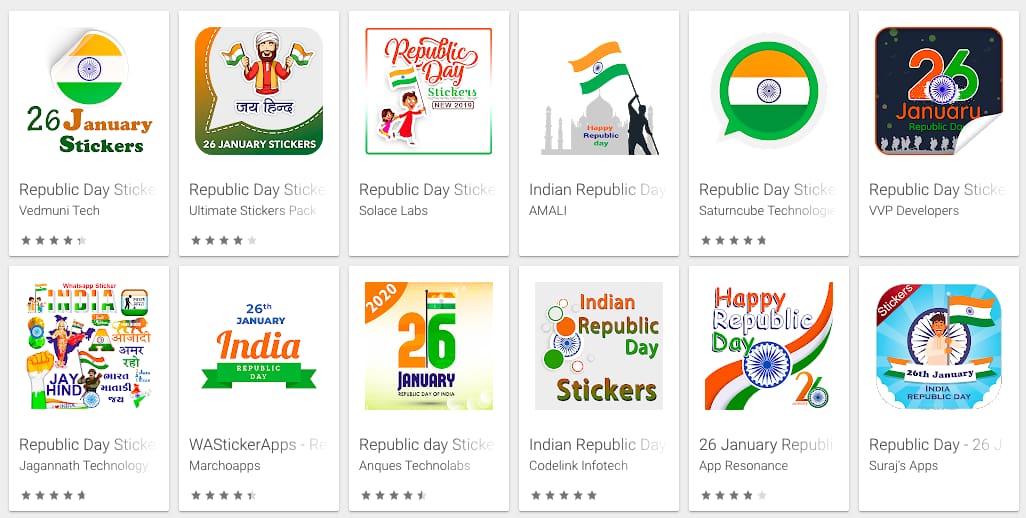 Republic Day WhatsApp stickers