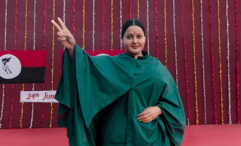 A still from Thalaivi. Image from YouTube