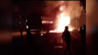 Bus carrying 45 passengers catches fire after collision with truck in Uttar Pradesh’s Kannauj; 21 severely injured