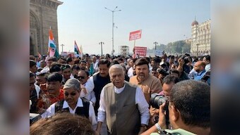 Yashwant Sinha kick-starts 3,000-km-long Gandhi Shanti Yatra against JNU attacks, CAA, NRC from Gateway of India; will travel through 5 states
