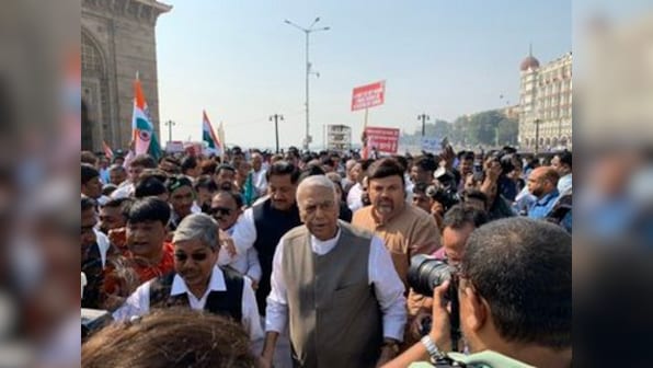 Yashwant Sinha kick-starts 3,000-km-long Gandhi Shanti Yatra against JNU attacks, CAA, NRC from Gateway of India; will travel through 5 states