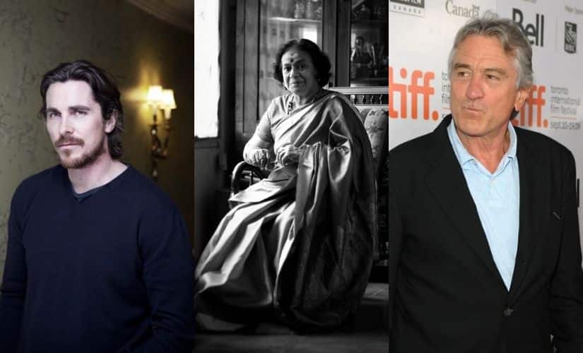 Christian Bale, Sukumari, Robert De Niro. Photos from Facebook.