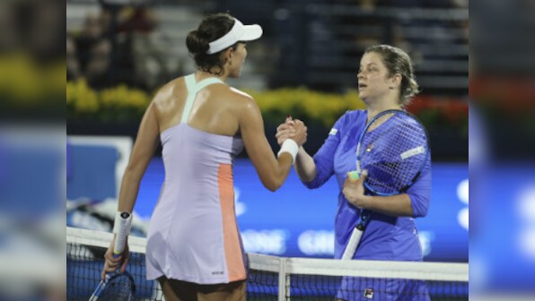 Dubai Tennis Championships: Kim Clijsters loses in straight sets against Garbine Muguruza on return to WTA Tour