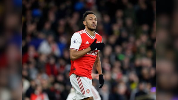 Premier League: Pierre-Emerick Aubameyang's brace steers Arsenal to thrilling victory over Everton