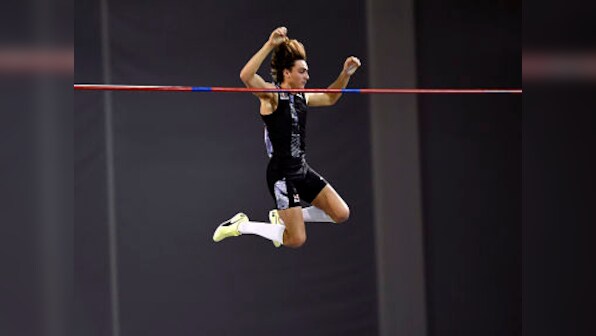 Armand Duplantis breaks pole vault world record for second time in eight days, with 6.18m effort