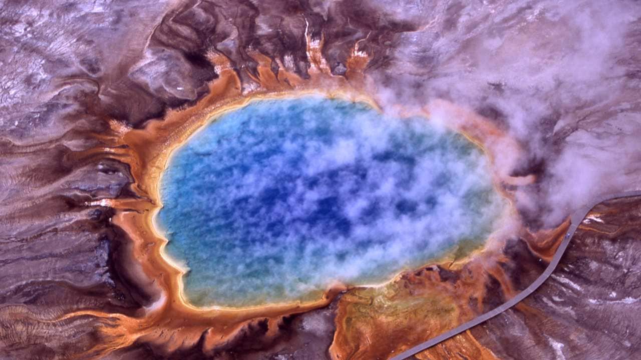Archaea were found in volcanic hot springs, like the Grand Prismatic Spring of Yellowstone National Park pictured here. Image: Wikimedia