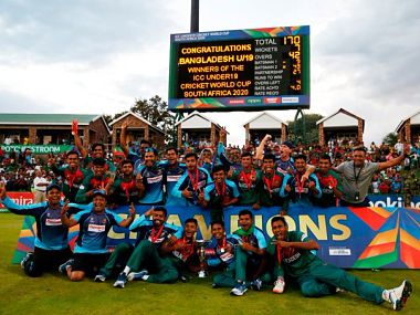 ICC U-19 World Cup 2020: Akbar Ali, bowlers lead Bangladesh to maiden title with three-wicket win over India in final ICC U-19 World Cup 2020: Akbar Ali, bowlers lead Bangladesh to maiden title with three-wicket win over India in final