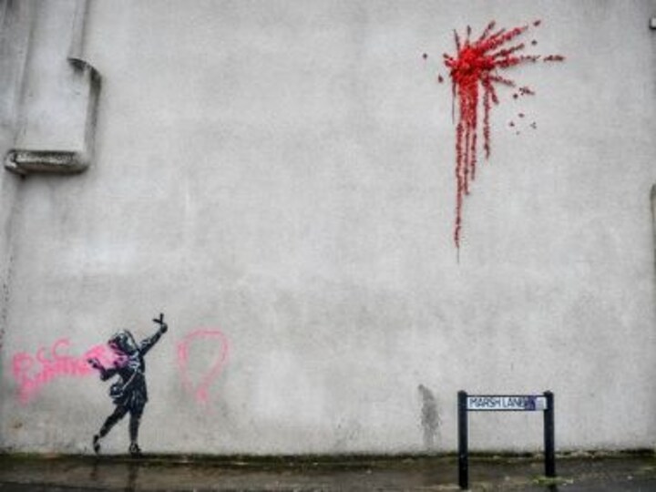 News of Banksy's Valentine's Day mural being vandalised ignites debate about graffiti, ownership and damage to property