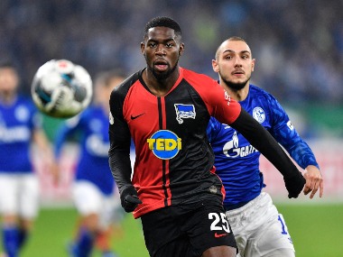 DFB Pokal: German football club Schalke fined 50,000 euros for fans' racist abuse of Hertha Berlin player Jordan Torunarigha DFB Pokal: German football club Schalke fined 50,000 euros for fans' racist abuse of Hertha Berlin player Jordan Torunarigha