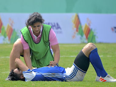 Indian women’s rugby team captain Vahbiz Bharucha turns physiotherapist at Khelo India University Games Indian women’s rugby team captain Vahbiz Bharucha turns physiotherapist at Khelo India University Games