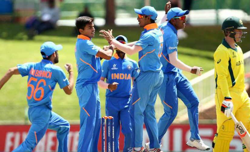 India’s Kartik Tyagi (second from left) has impressed with his pace and accuracy.