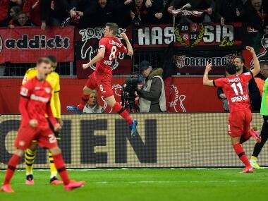 Bundesliga: Bayern Leverkusen's late comeback dents Borussia Dortmund's title hopes; Schalke held to 1-1 draw