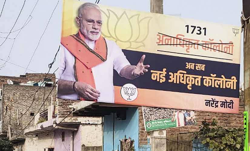 The regularisation of unauthorised colonies in Delhi was a major poll plank of the BJP. PTI