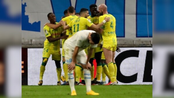 Ligue 1: Marseille's 14-game unbeaten streak ends with defeat by Nantes; Monaco held to draw at Dijon