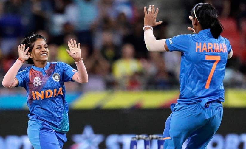 Poonam Yadav has spun a web around the batters and is the joint leading wicket-taker so far (alongside Australia’s Megan Schutt) with nine wickets. AP  