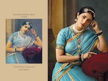 Shruti Haasan, Ramya Krishnan, Samantha bring life to Raja Ravi Varma's paintings in G Venket Ram's 2020 calendar Shruti Haasan, Ramya Krishnan, Samantha bring life to Raja Ravi Varma's paintings in G Venket Ram's 2020 calendar