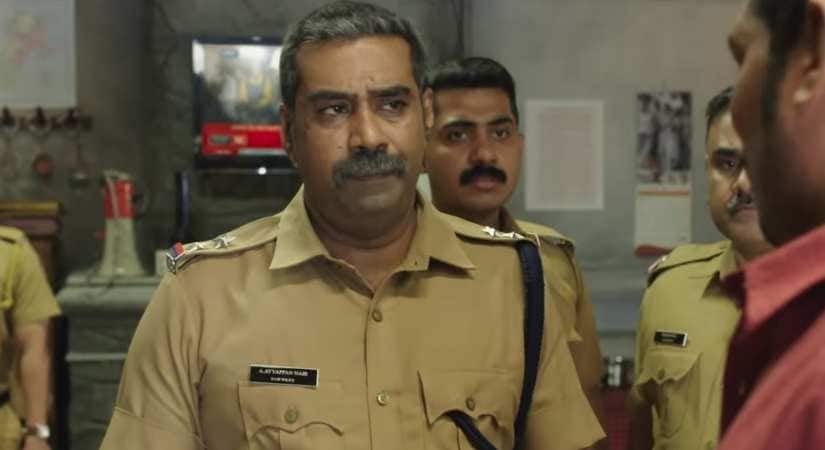Biju Menon in a still from Ayyappanum Koshiyum. YouTube