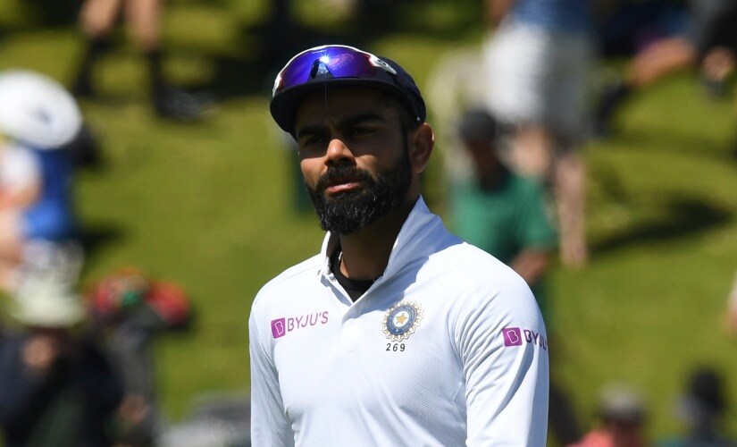 India’s captain Virat Kohli walks off the field after his team was defeated by New Zealand by ten wickets in the first Test between India and New Zealand at the Basin Reserve in Wellington, New Zealand. AP