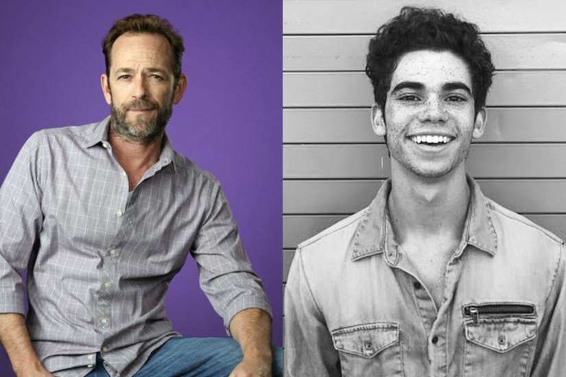 Luke Perry and Cameron Boyce. Images from Twitter