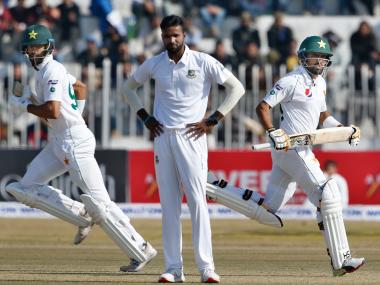 Pakistan vs Bangladesh: Babar Azam, Shan Masood tons power hosts to 342/3, lead by 109 runs Pakistan vs Bangladesh: Babar Azam, Shan Masood tons power hosts to 342/3, lead by 109 runs