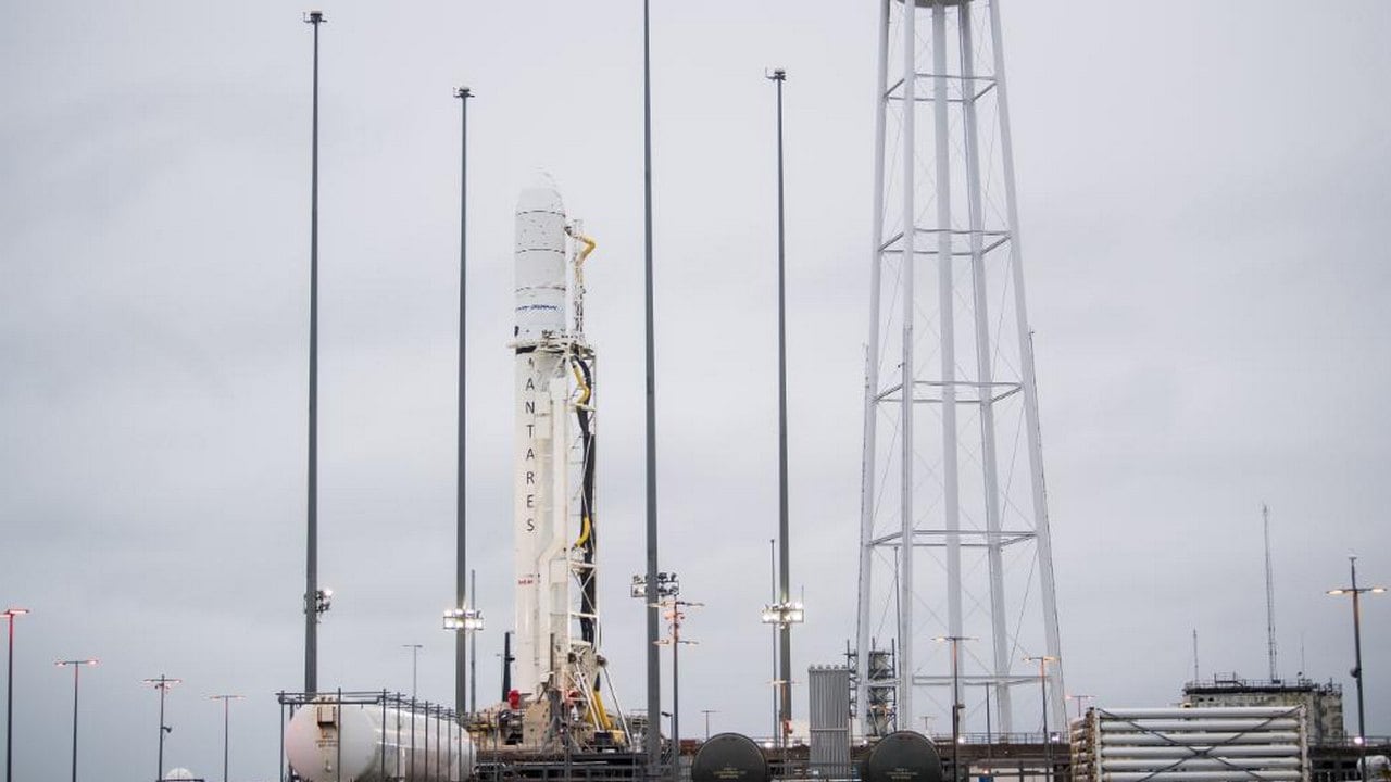 The Northrop Grumman's Antares rocket stands ready for liftoff. Image credit: Twitter