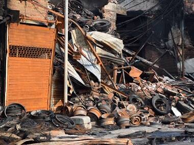 The tyre market in Gokulpuri was razed by protesters. Firstpost/Ismat Ara