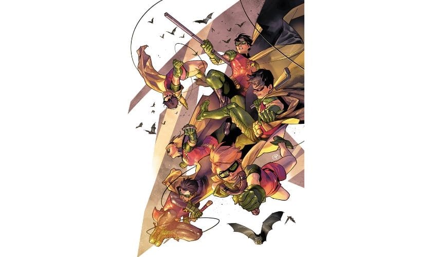 In a Yasmine Putri illustration provided by DC, a gaggle of Robins are depicted in one of many special covers drawn to commemorate the character’s 80th birthday. By Yasmine Putri/DC via The New York Times © 2020 The New York Times.