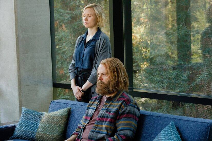 Alison Pill as Katie and Nick Offerman as Forest in Devs