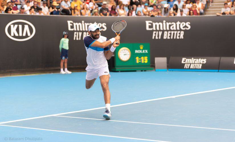 Divij Sharan during the Australian Open. 
