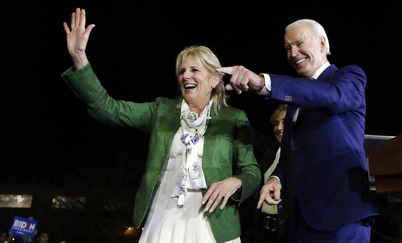 Democratic presidential candidate former Vice President Joe Biden, right, and his wife Jill. AP