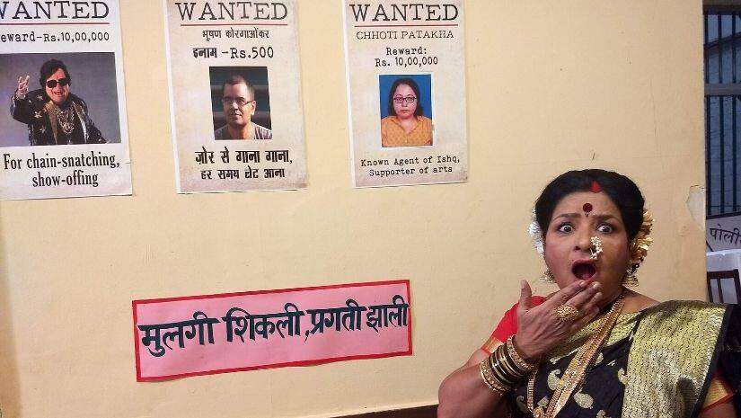 Artist extraordinaire Shakuntala Nagarkar on the sets of Aika to the Baika. Image courtesy Bhushan Korgaonkar