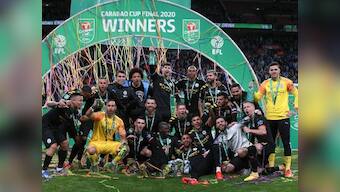 League Cup: Manchester City ride on Sergio Aguero, Rodri's goals to lift trophy for third consecutive season