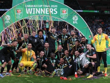 League Cup: Manchester City ride on Sergio Aguero, Rodri's goals to lift trophy for third consecutive season