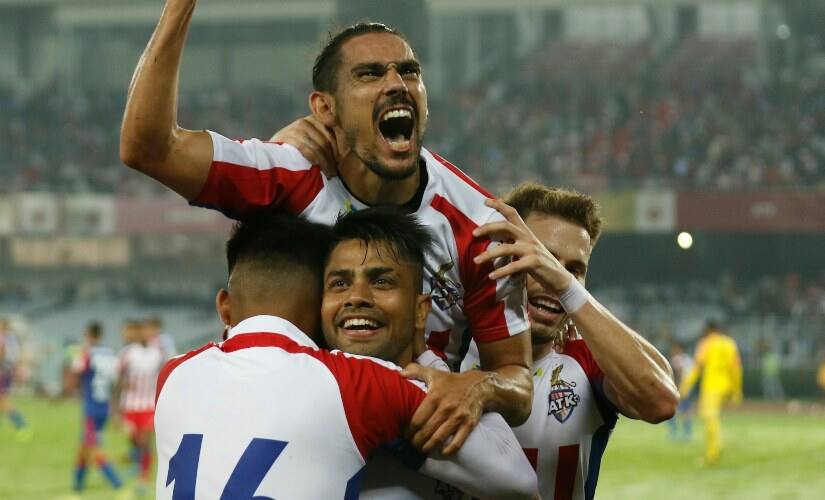 ATK's David Williams celebrates scoring the winning goal against Bengaluru FC. Photo: ISL Media