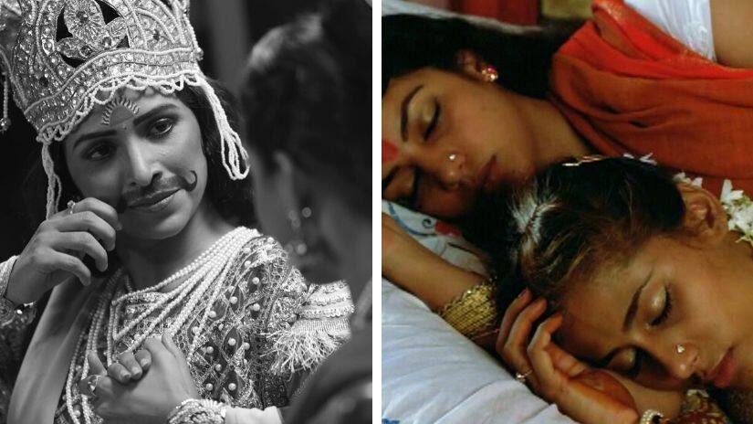 (Left) Veena Jamkar in Mitraa and (right) Shabana Azmi and Smita Patil in Mandi.