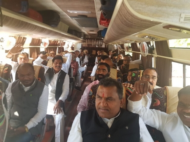 MP political crisis: 95 Congress MLAs reach Bhopal airport, to leave for Jaipur as party scrambles to save Kamal Nath govt MP political crisis: 95 Congress MLAs reach Bhopal airport, to leave for Jaipur as party scrambles to save Kamal Nath govt