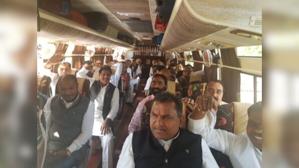 MP political crisis: 95 Congress MLAs reach Bhopal airport, to leave for Jaipur as party scrambles to save Kamal Nath govt