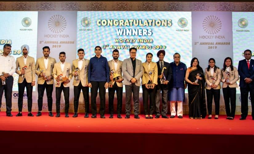 Winners of the third Hockey India Annual Awards in New Delhi. Image: Hockey India