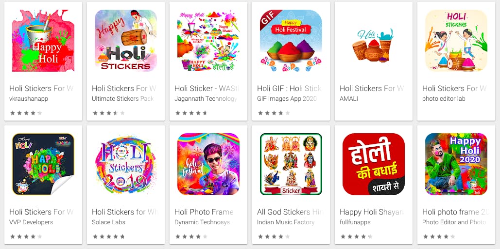 Holi stickers on Google Play