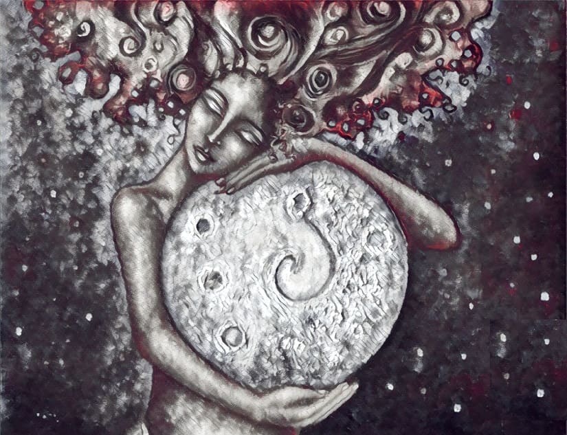 The moon has taught women to hope and to say this too shall pass — round face to sliver to darkness and back again. Image via Twitter/@mix_travel