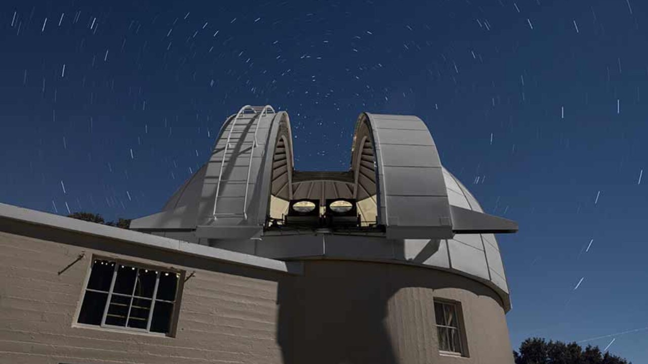Two PANOSETI telescopes installed in the recently renovated Astrograph Dome at Lick Observatory. Image credit: Laurie Hatch/UC San Diego