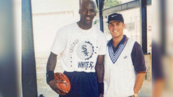 Shane Warne shares throwback picture with basketball icon Michael Jordan after catching up with 'The Last Dance'