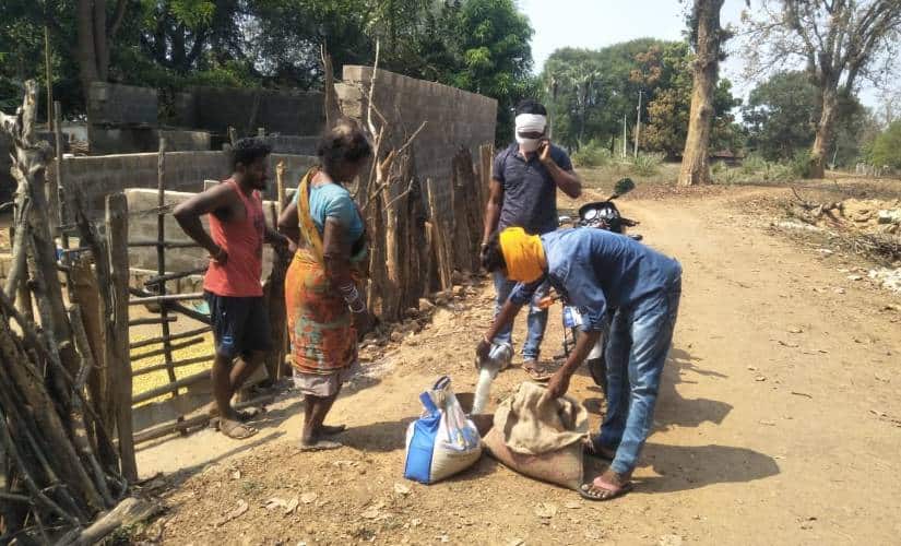 Doorstep delivery of ration at an interior village in Maoist stronghold Sukma. Image procured by Debobrat Ghose/Firstpost