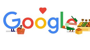 Google Doodle dedicated to all grocery workers ensuring essential goods are available during the pandemic