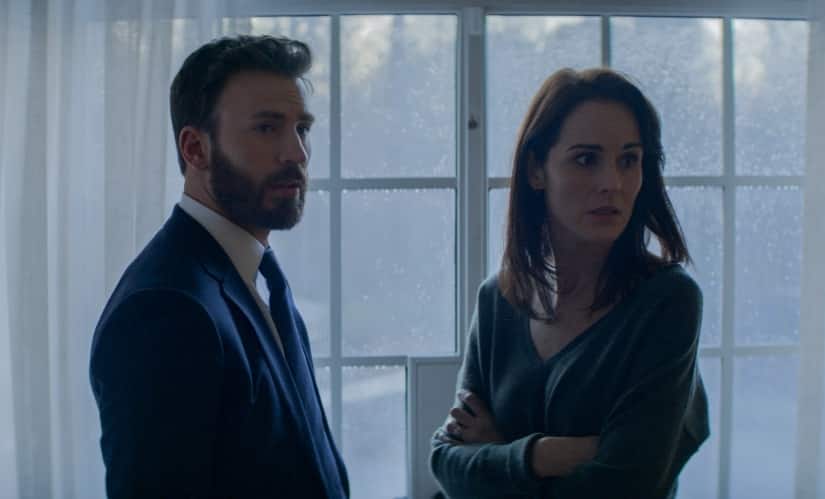 Chris Evans and Michelle Dockery as Andy and Laurie Barber in a still from Defending Jacob