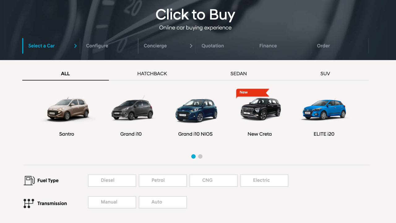 You can now buy a Hyundai car online and have it delivered anywhere in India thanks to 'Click to Buy' You can now buy a Hyundai car online and have it delivered anywhere in India thanks to 'Click to Buy'