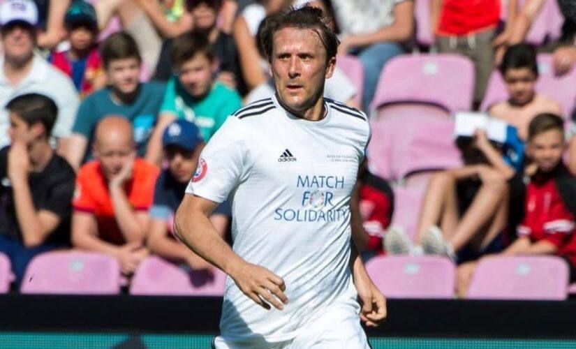 Gaizka Mendieta during a charity game. Instagram