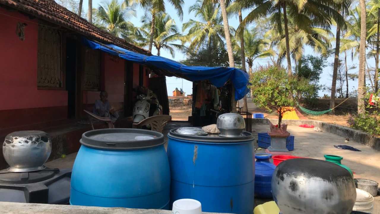 Water drums for potable water in Sasihithlu Karnataka. Photo by Supriya Vohra.